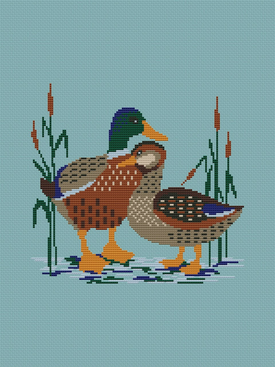 Ducks - cross stitch pattern