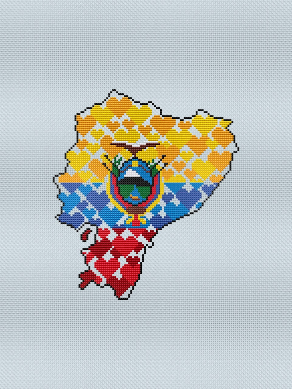 Ecuador - cross stitch pattern
