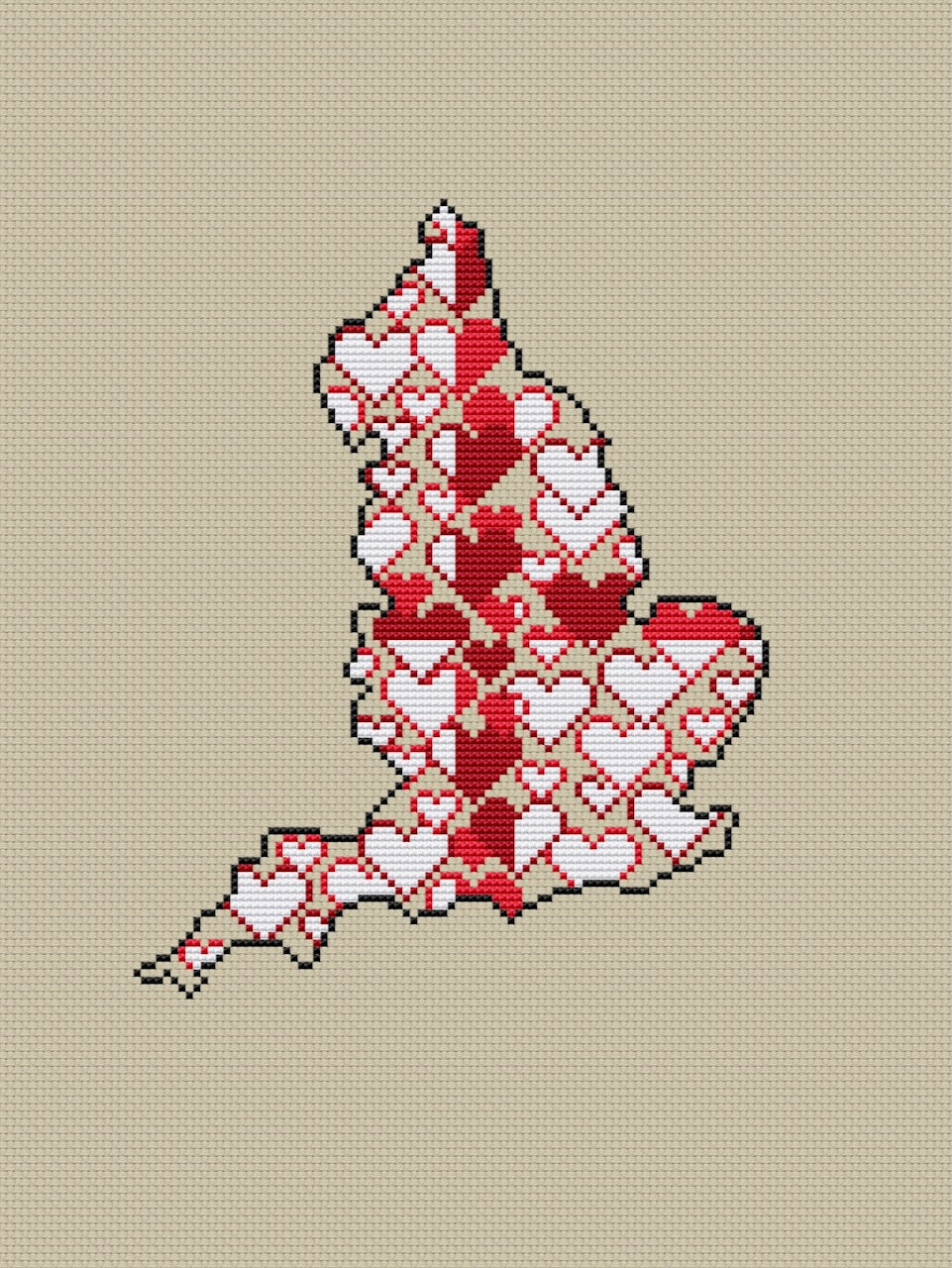 England flag cross stitch pattern