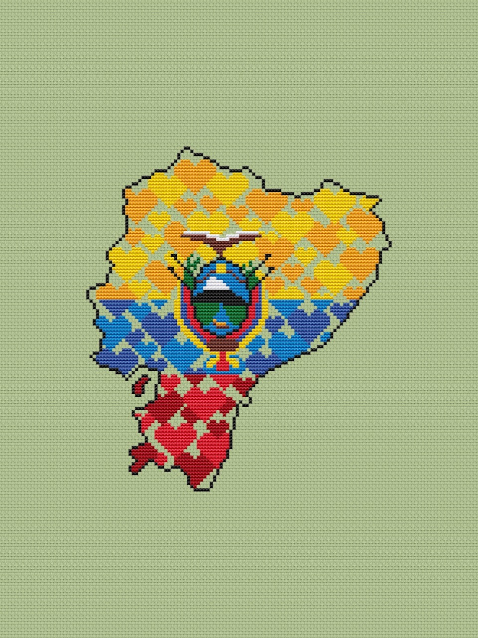 Ecuador - cross stitch pattern