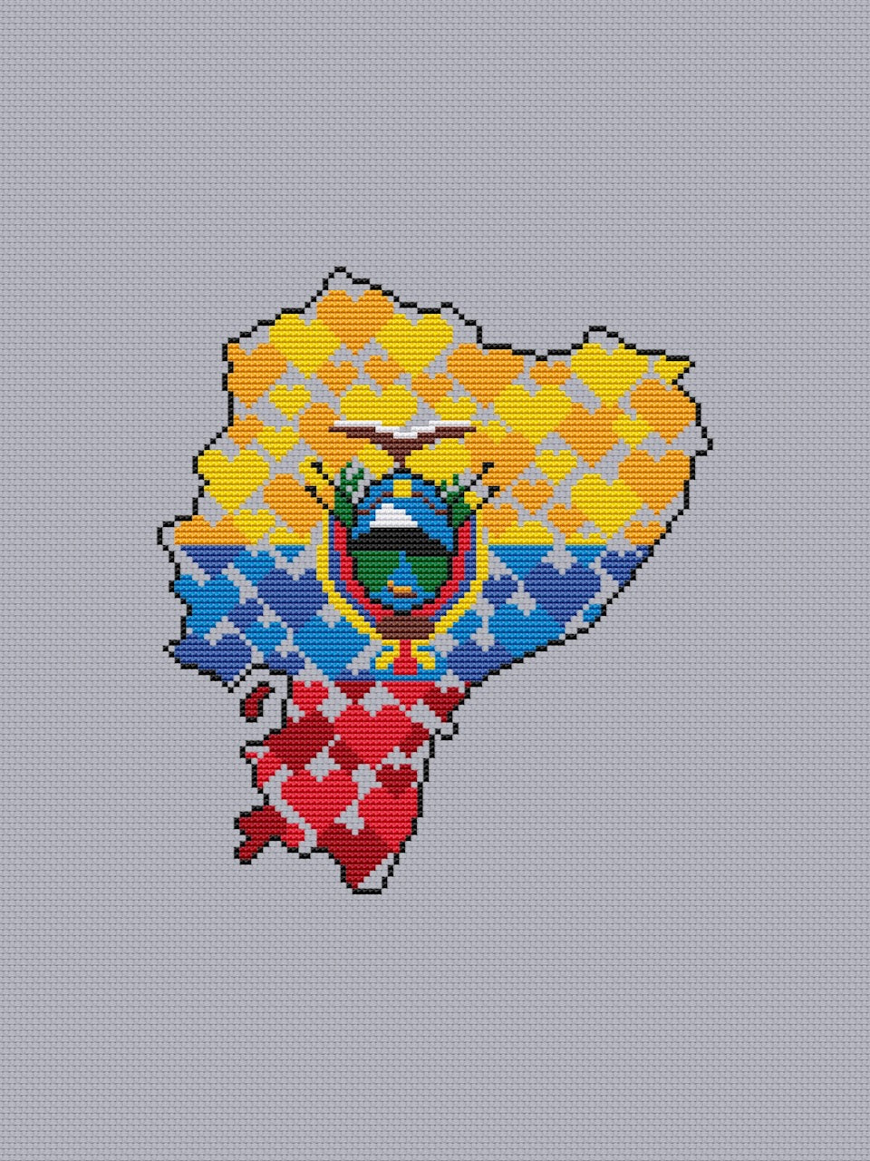 Ecuador - cross stitch pattern
