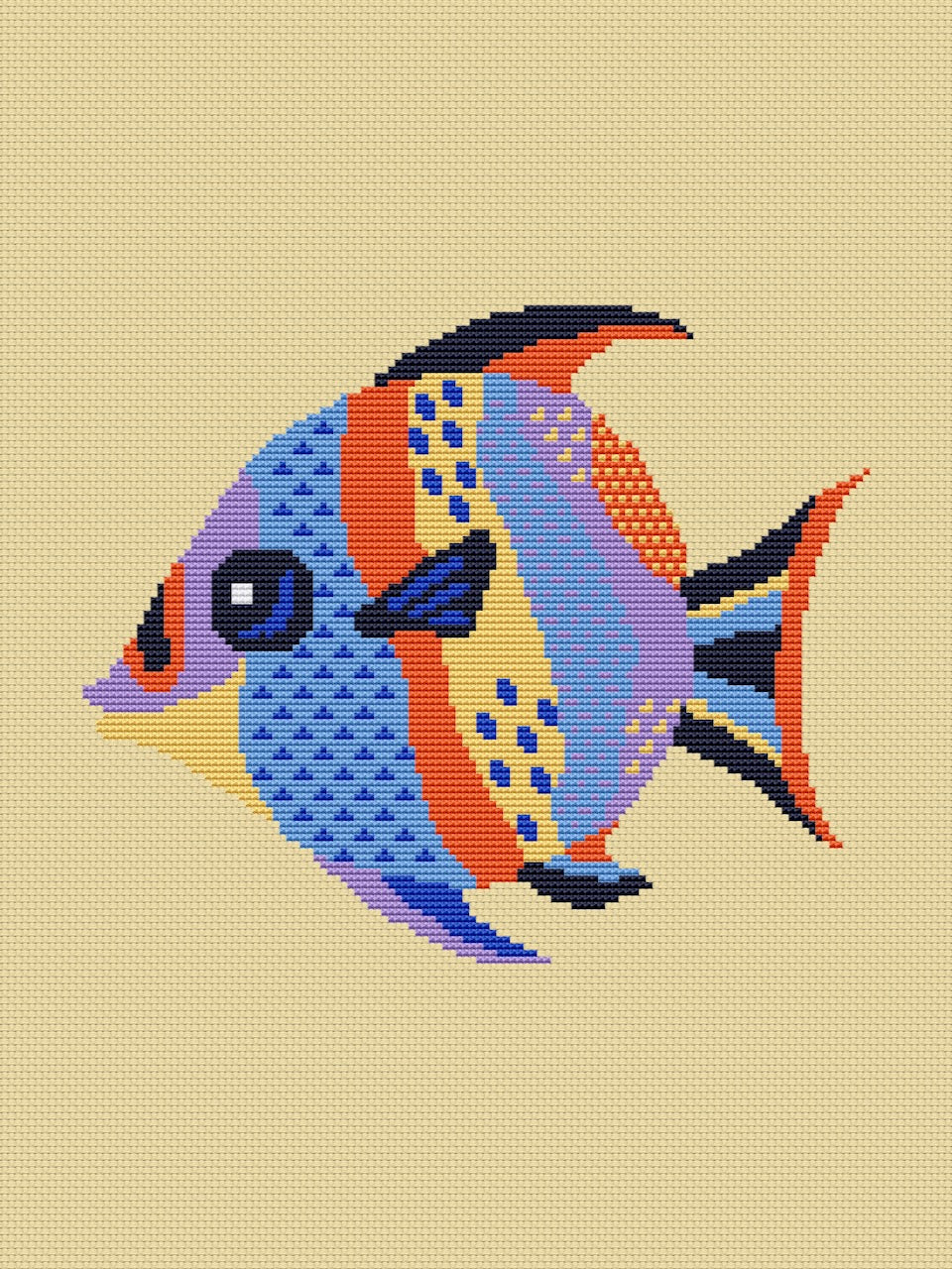 easy fish cross stitch pattern