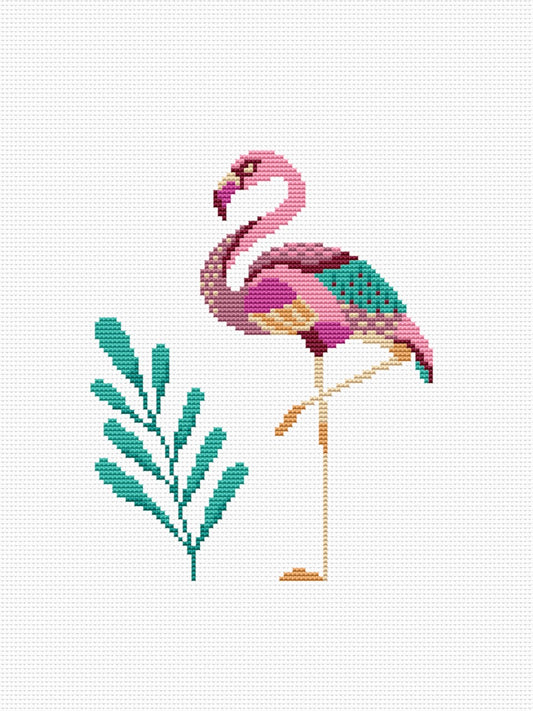 Flamingo cross stitch pattern