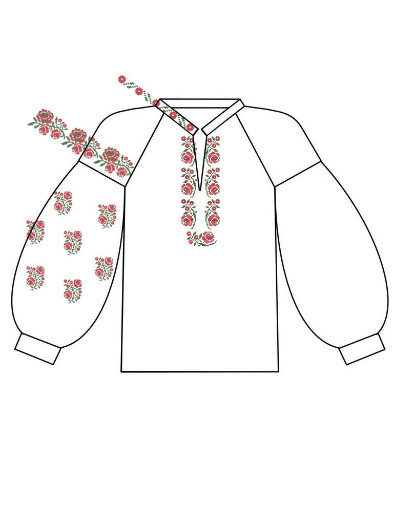 Embroidery for clothing - cross stitch pattern