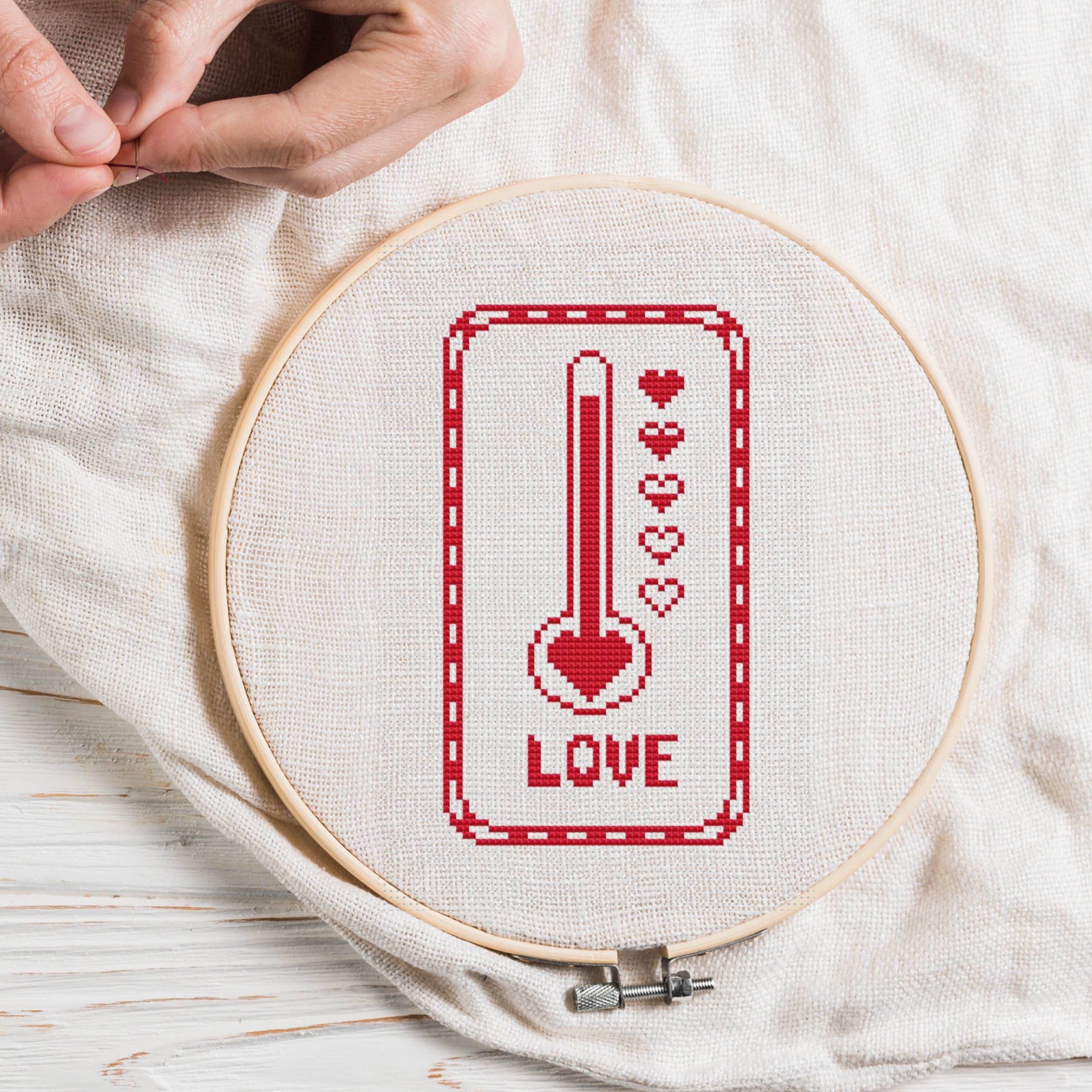 Temperature of Love - cross stitch pattern – Kate Stitch Land