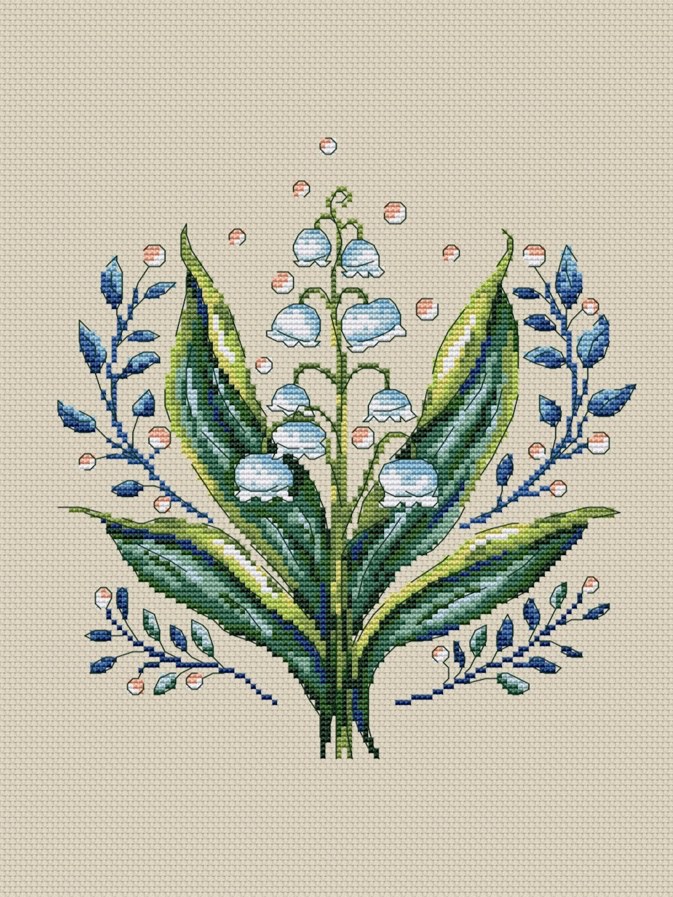Lily of the valley - cross stitch pattern