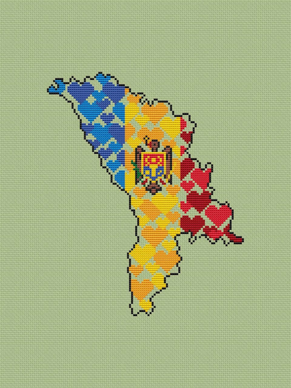 Moldova - cross stitch pattern
