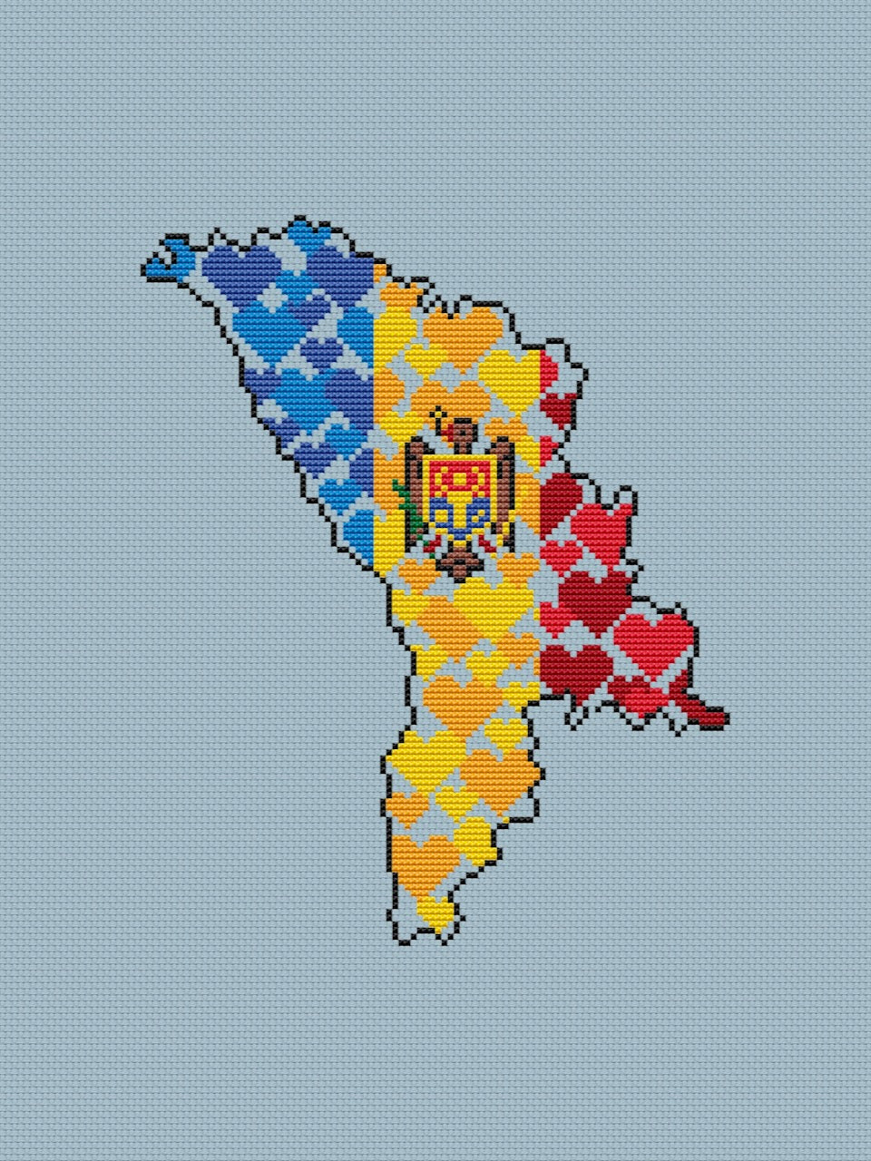 Moldova - cross stitch pattern