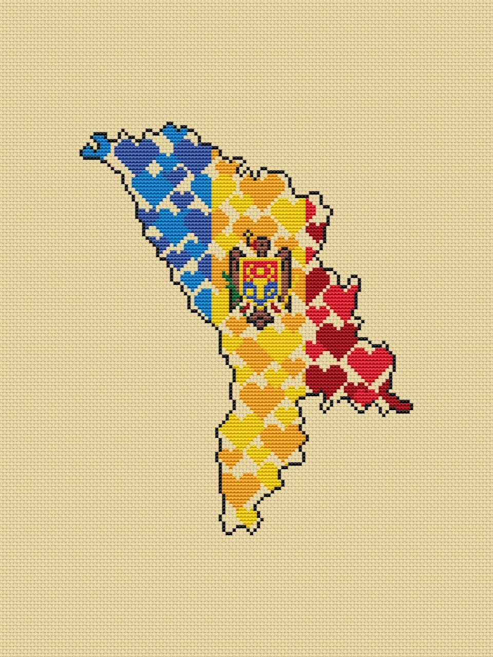 Moldova - cross stitch pattern