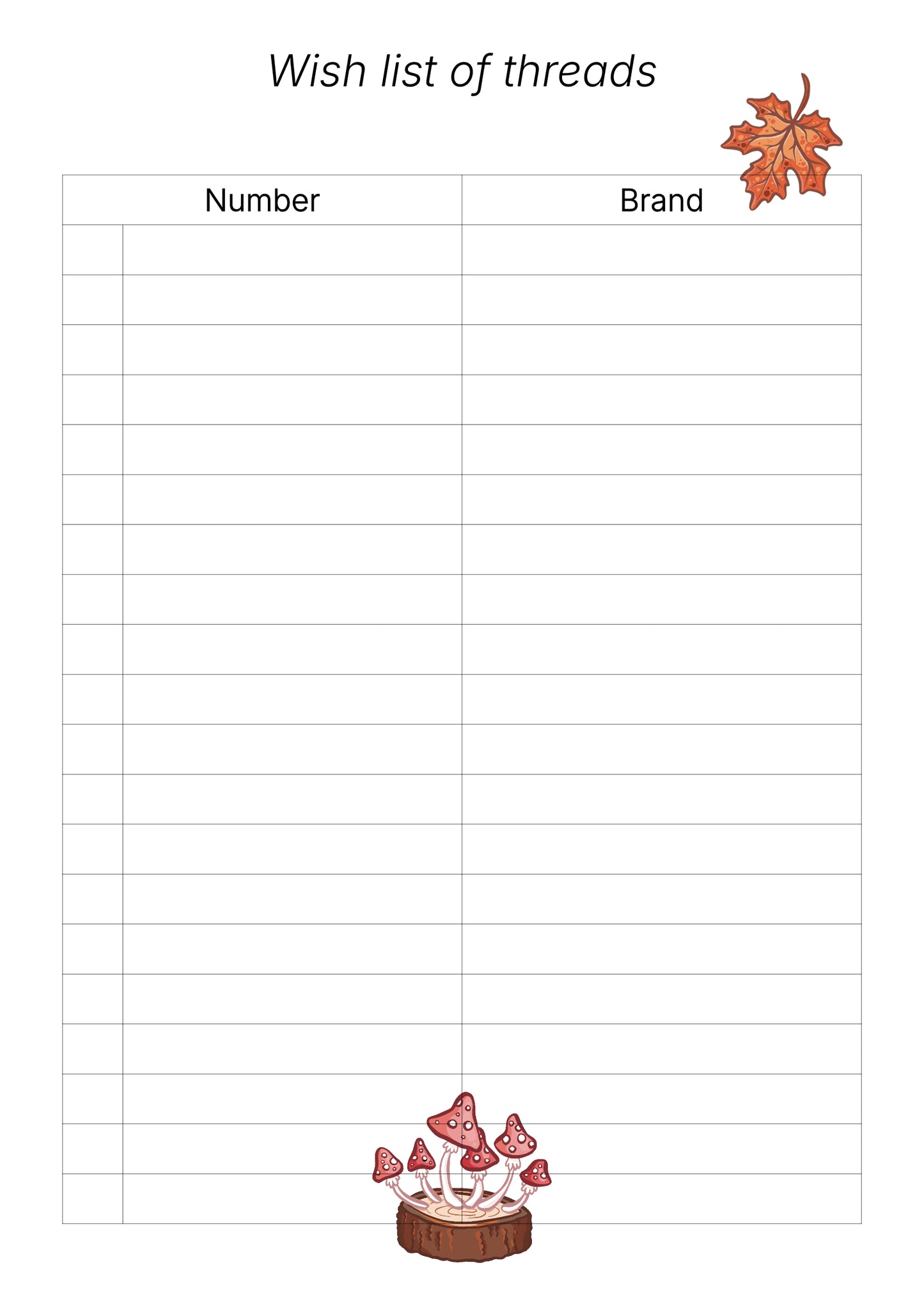 Embroiderer's Planner PDF - Cross Stitch Journal PDF Autumn
