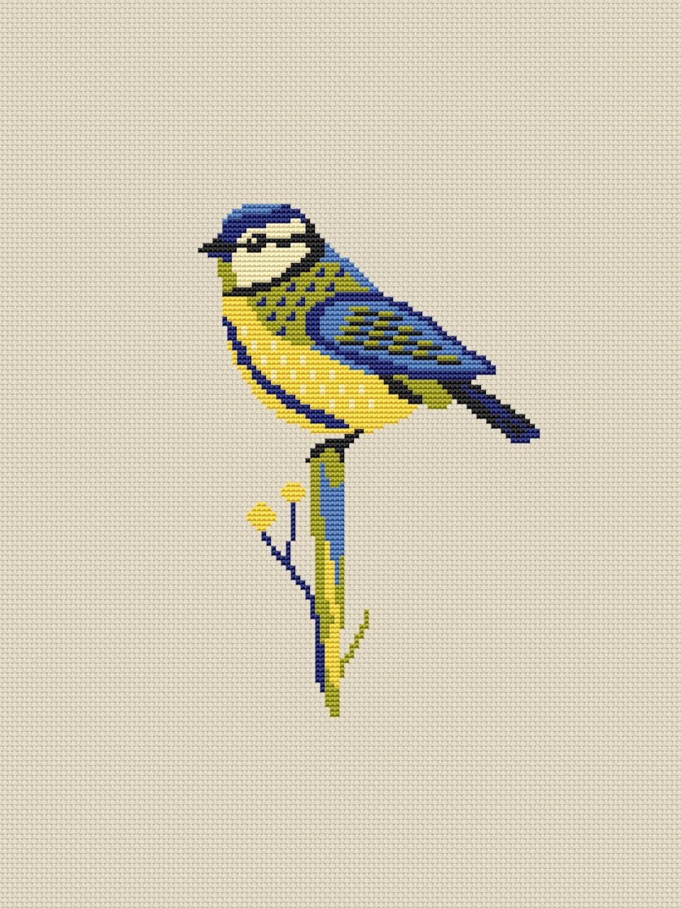 tit primitive cross stitch pattern