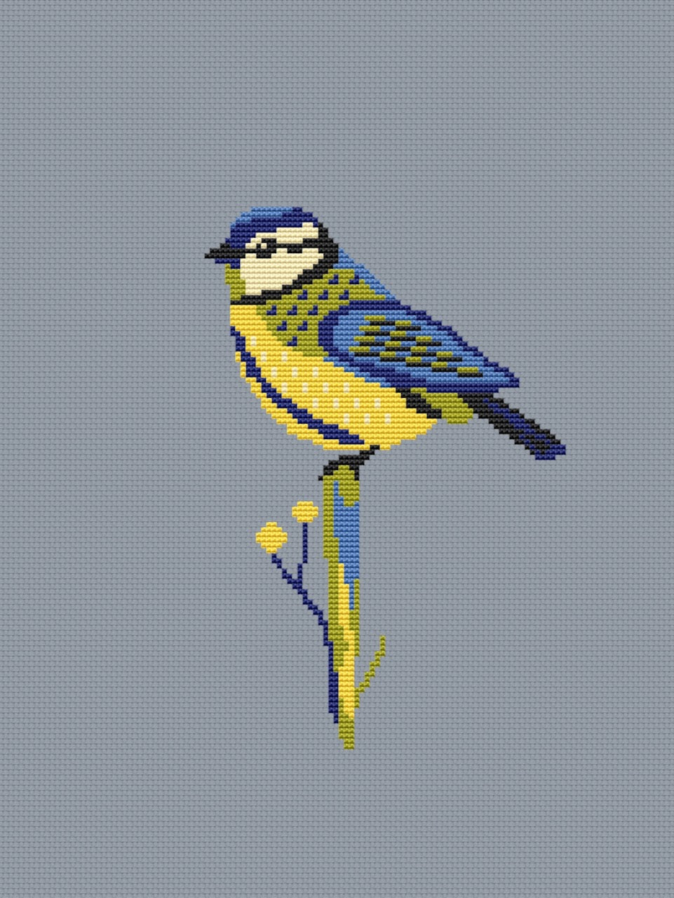 tit folk cross stitch pattern