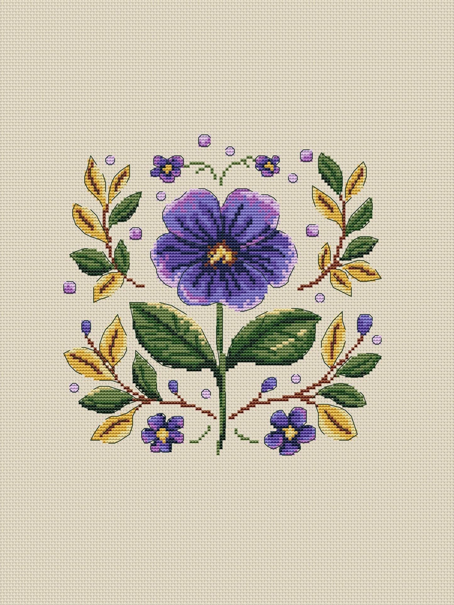 violet cross stitch pattern
