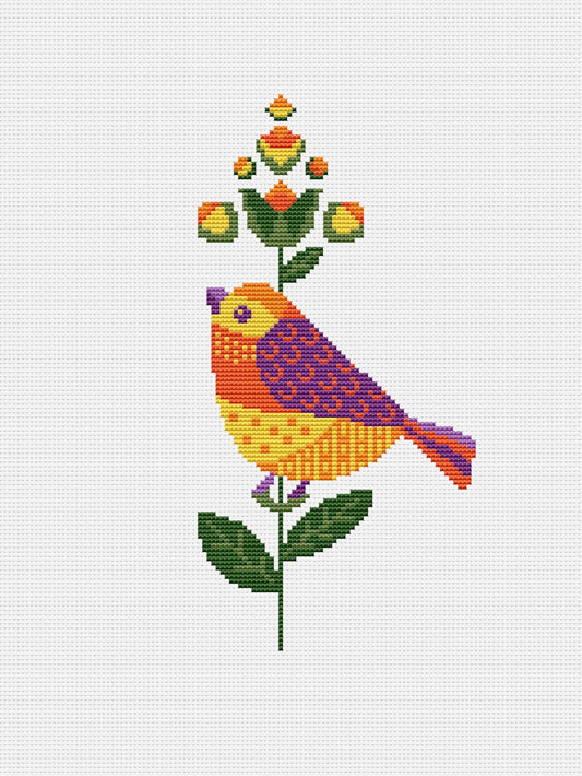 cute bird cross stitch pattern