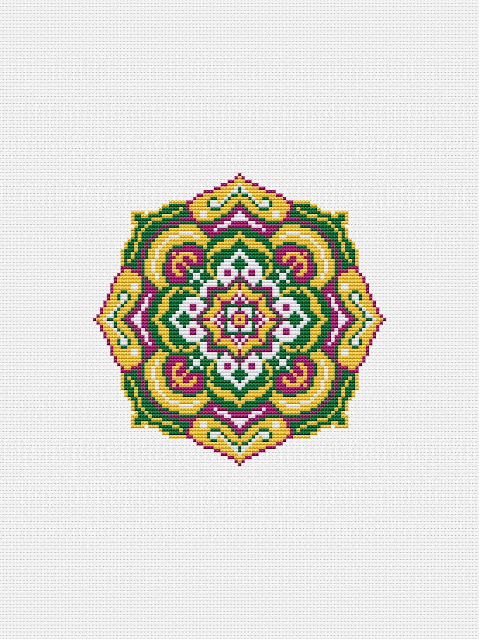 Mandala cross stitch pattern