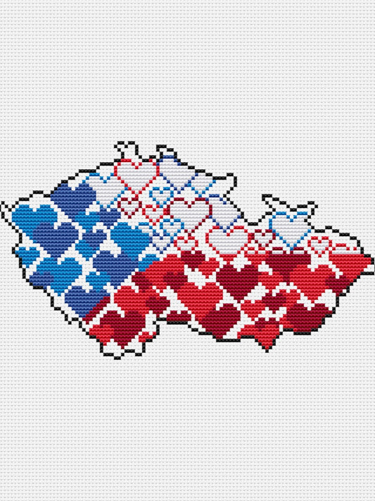 Czech Republic flag cross stitch pattern
