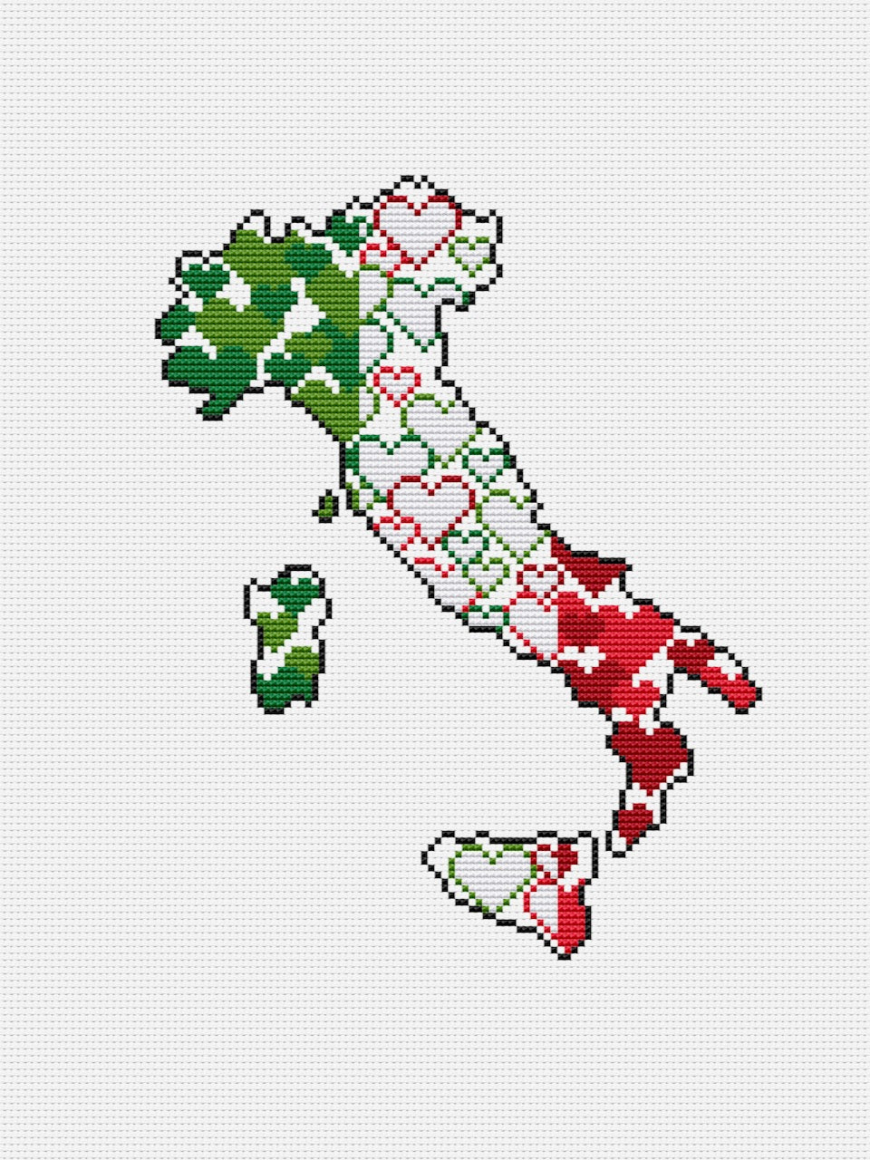Italy cross stitch pattern