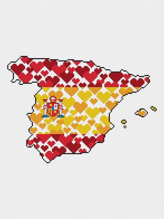 Spain cross stitch pattern