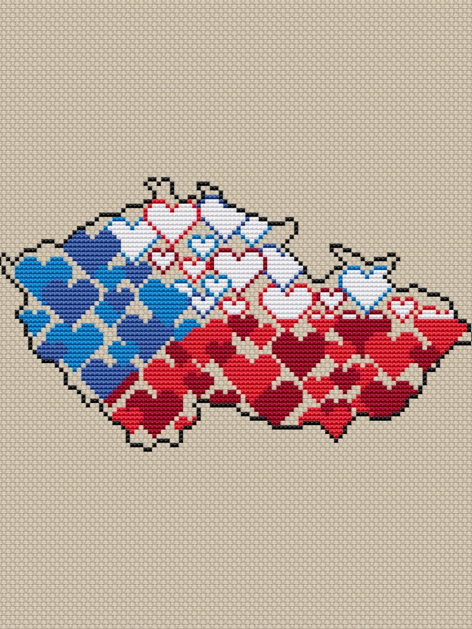 Czech Republic flag cross stitch pattern-2