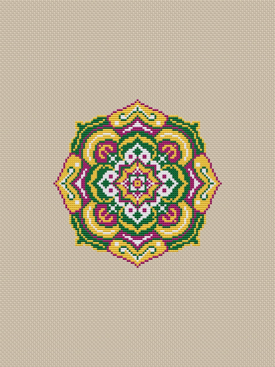 Mandala cross stitch pattern-2