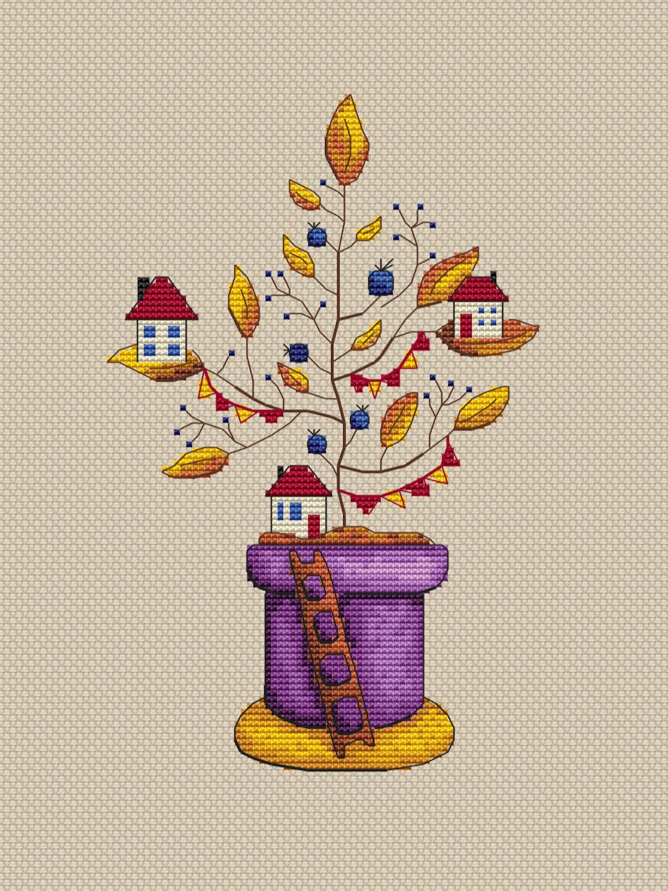 magic tree cross stitch pattern