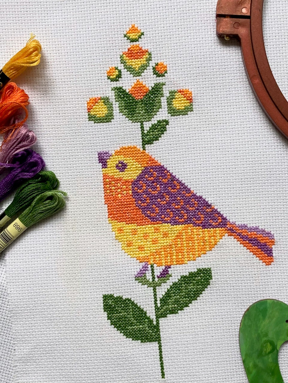 cute bird cross stitch pattern finish