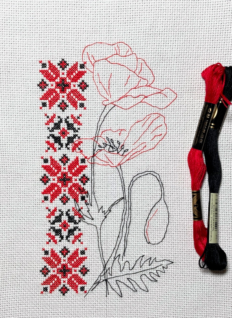 poppy ornament embroidery