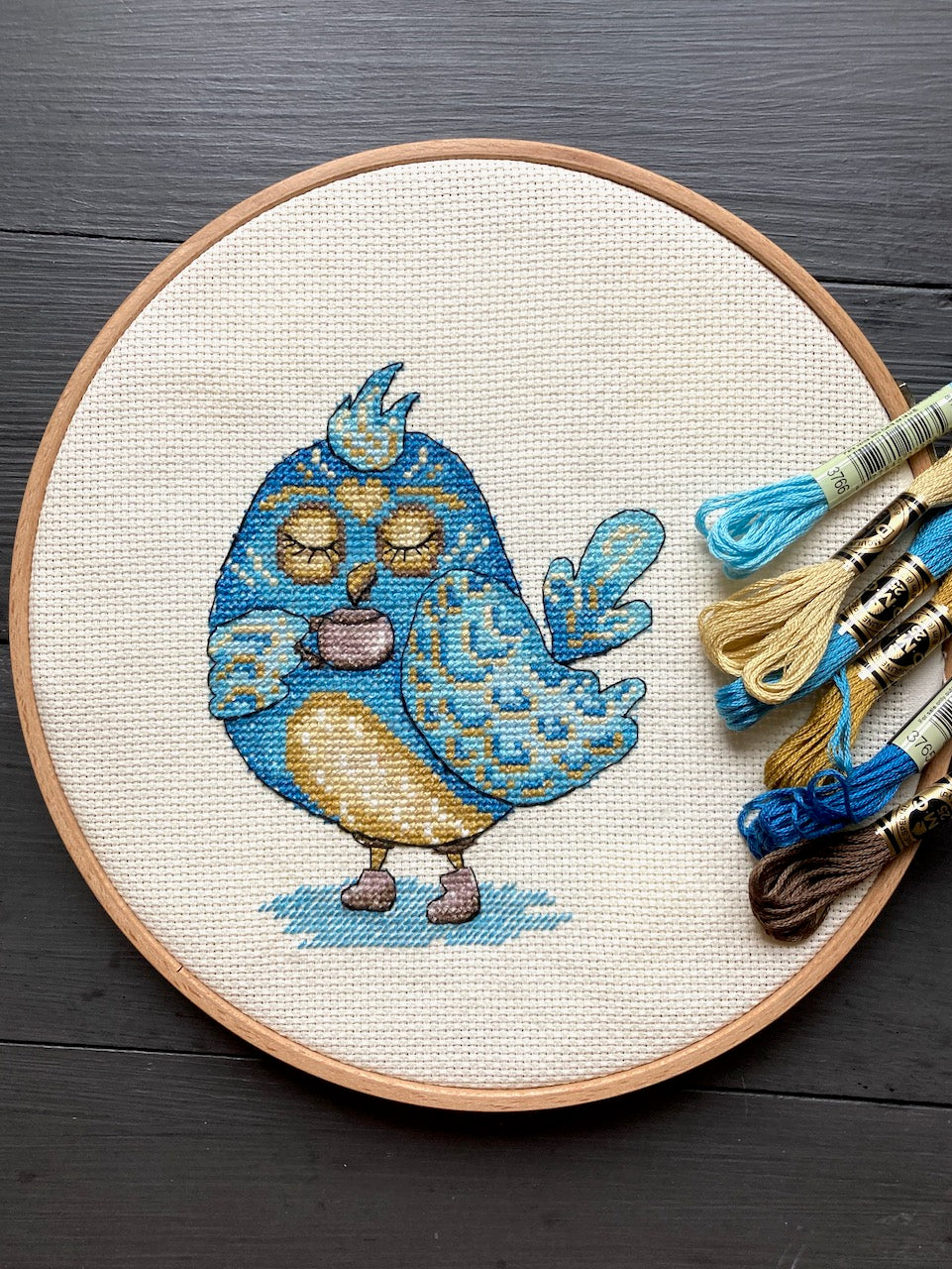 bird cross stitch pattern finish