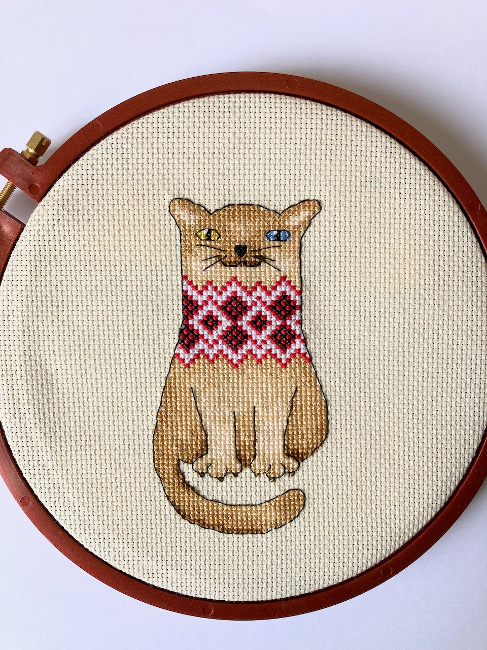 Ukrainian cat cross stitch pattern-3