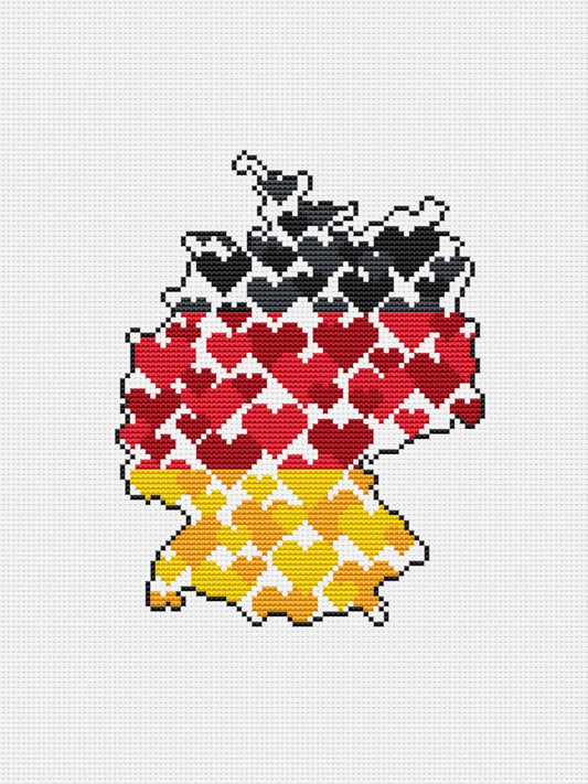 Germany flag cross stitch pattern