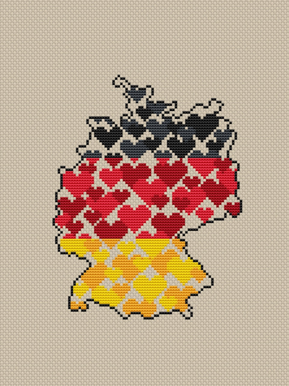 Germany flag cross stitch pattern-2