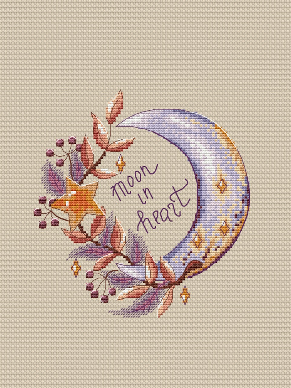 Magic moon cross stitch pattern-2