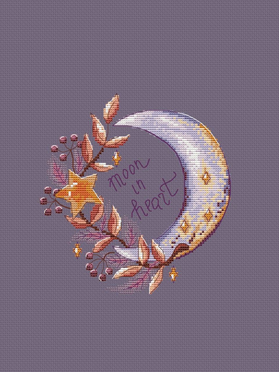 Magic moon cross stitch pattern-4