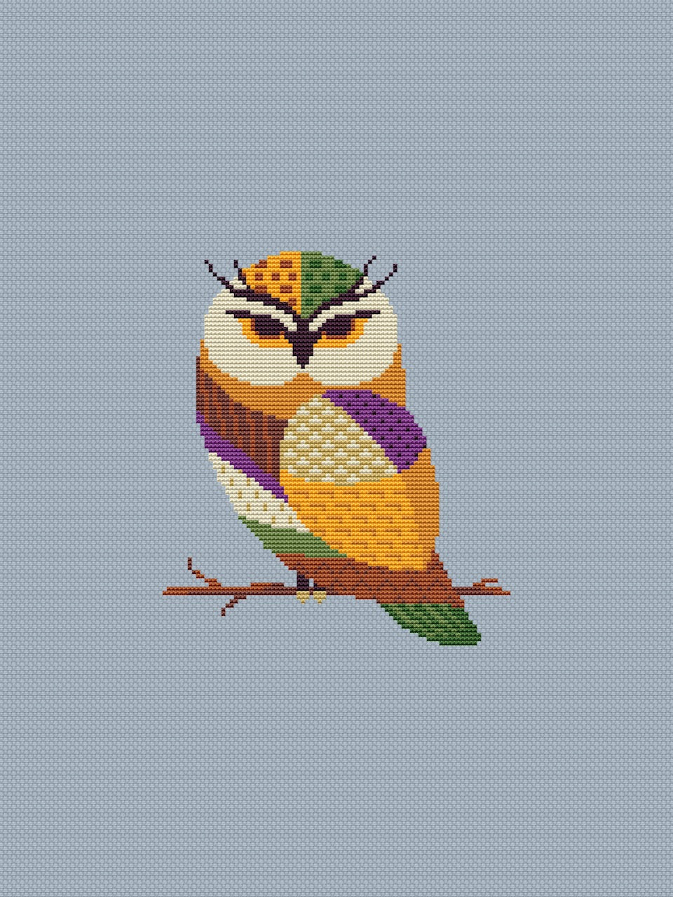 Owl cross stitch patter-2